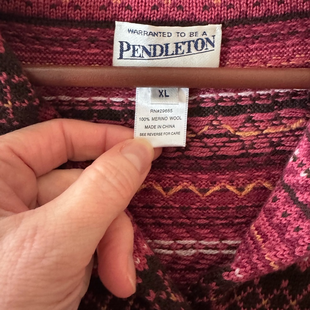 Pendleton Women Brown and Pink Knit Cardigan - Picture 3 of 9